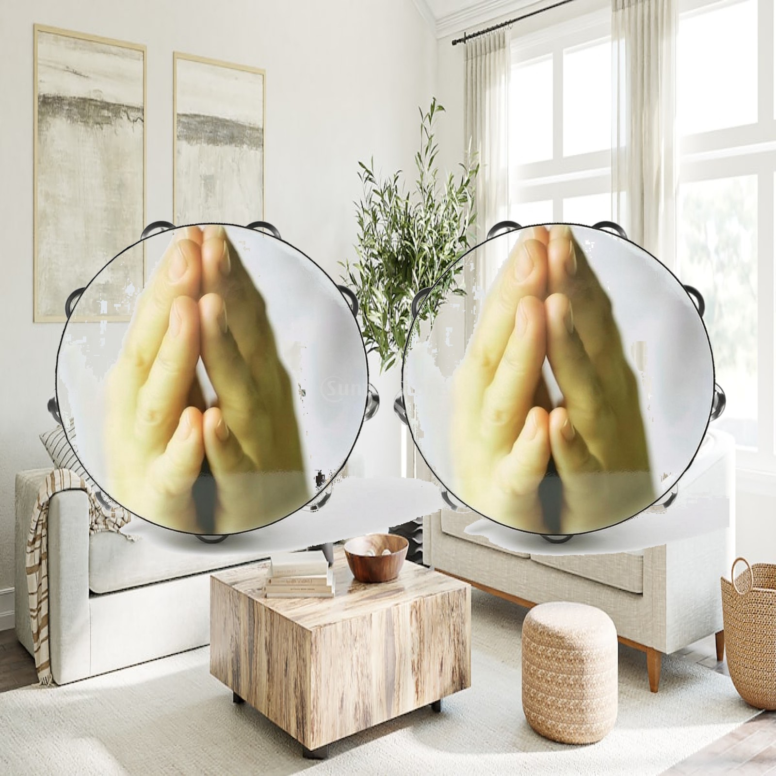 Tambourine Hand Drum - Детский перкуссионный тамбурин из массива дерева