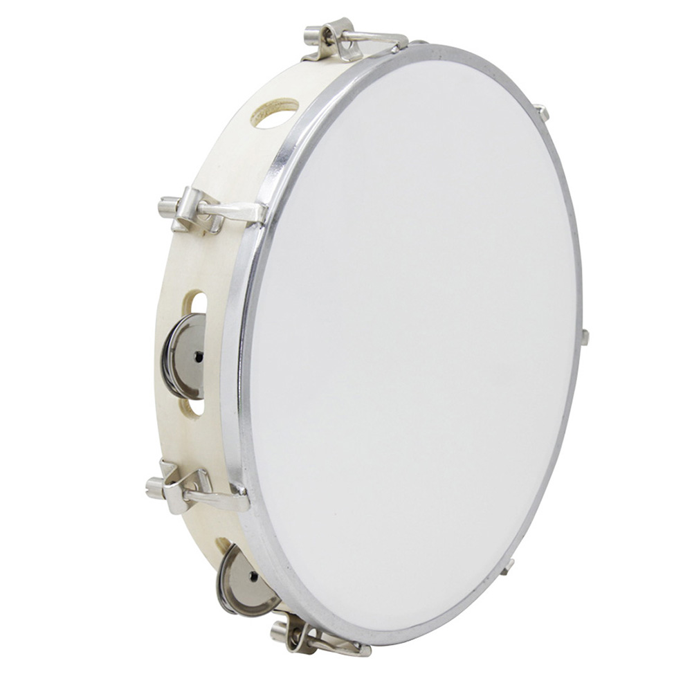 Tambourine Hand Drum - 10-дюймовый бубен, регулируемая твердая деревянная панель,