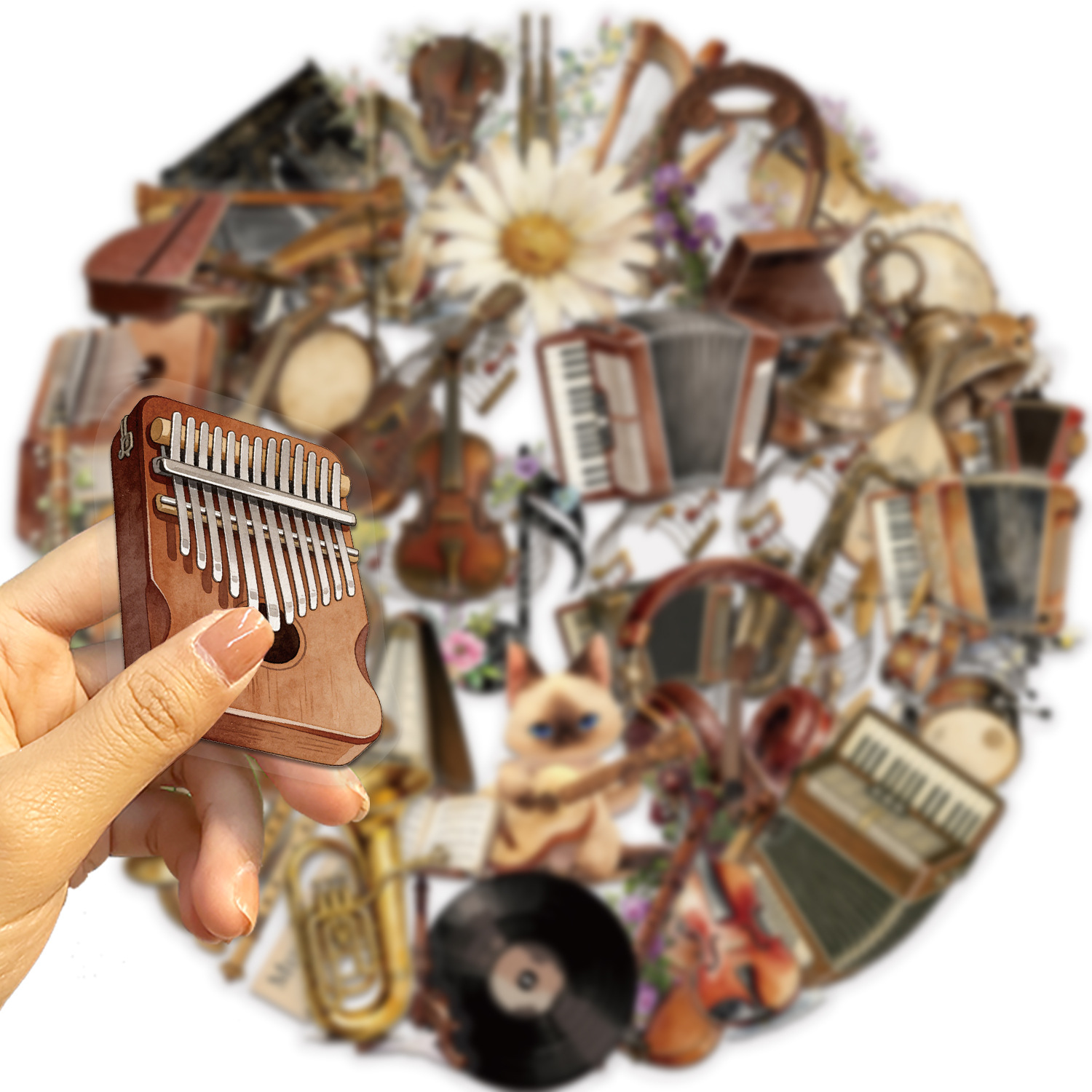 50 шт. ретро-наклеек с музыкал – обзор и цена Musical Instruments List
